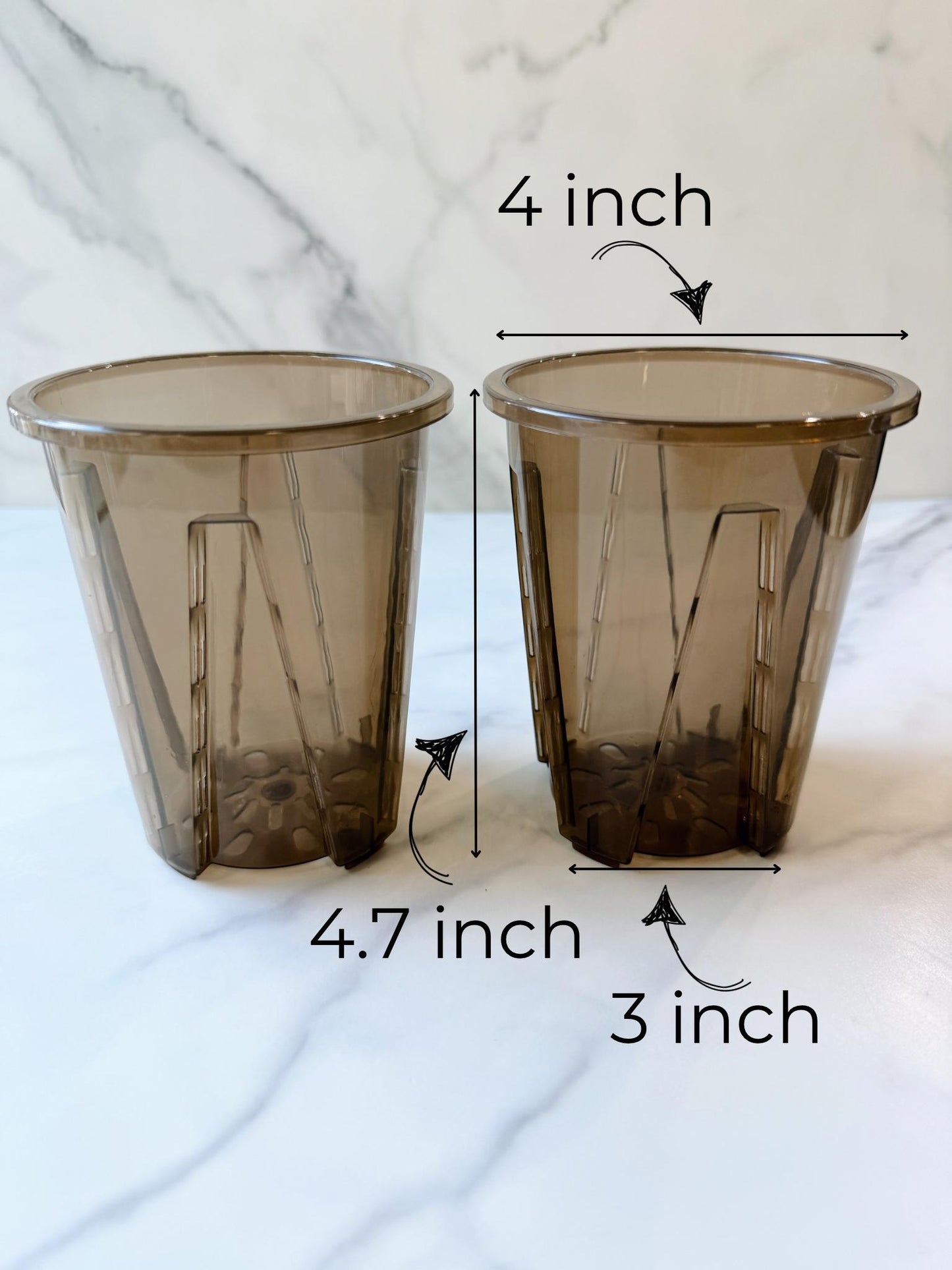 4 Inch Thick Plastic Planters, Pack of 5